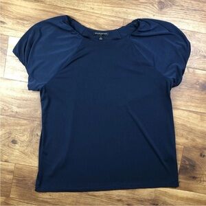 Banana Republic Dark Blue Puff Sleeve Short Sleeve Blouse